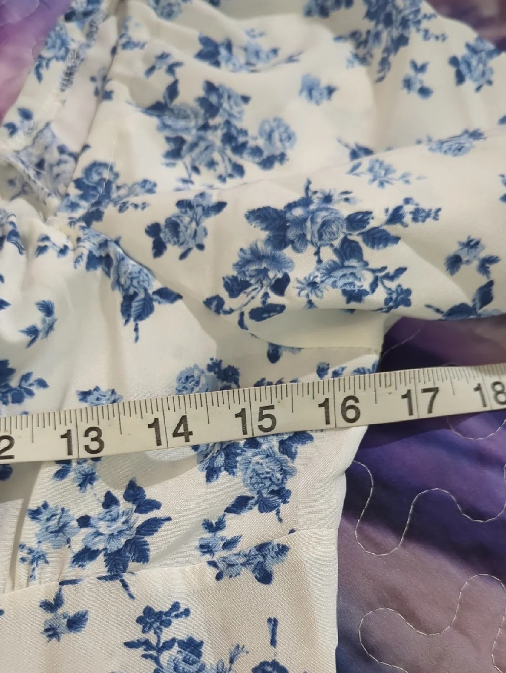 🌸 White & Blue Floral Off-Shoulder Maxi Dress 🌸Size Small | Never Worn - Picture 14 of 16